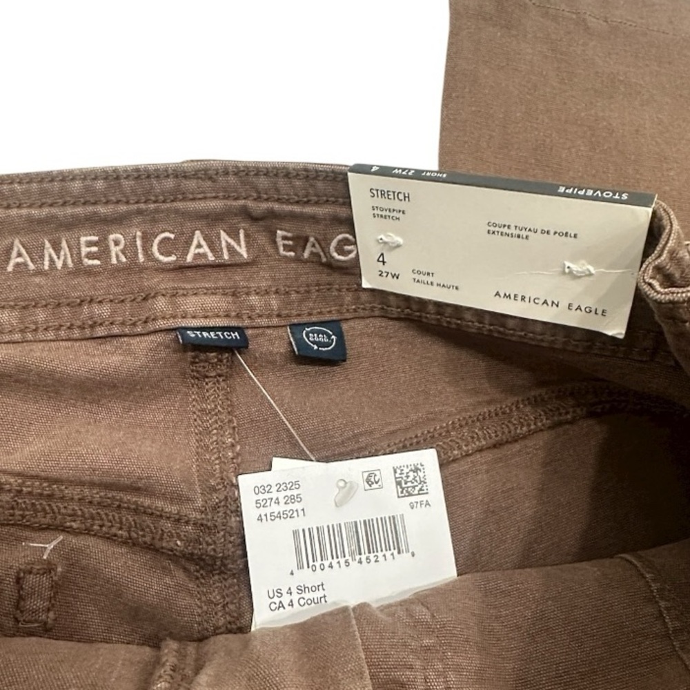 American Eagle Brown Stovepipe Utility Wide Leg Pants Size 4 Short NWT - Picture 9 of 9
